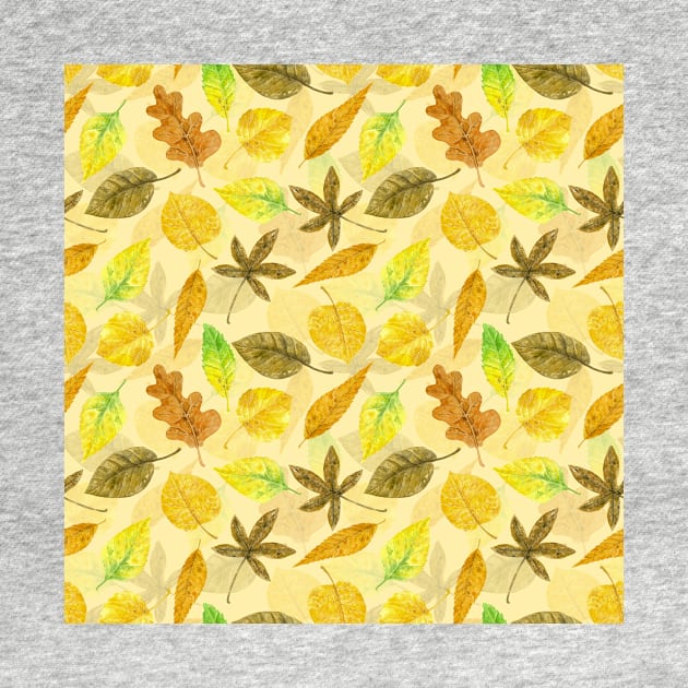 Autumn pattern watercolor 2 by katerinamk